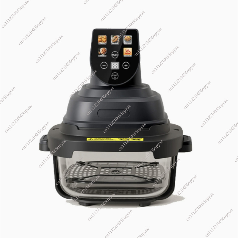 Air Fryer - 듀얼 바스켓 유리 에어프라이어, 투명창, 고붕규산