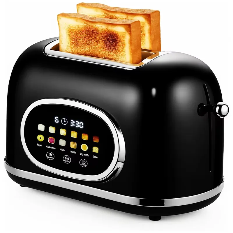 Toaster - 스마트 터치스크린 2슬라이스 토스터 레트로 스테인리스