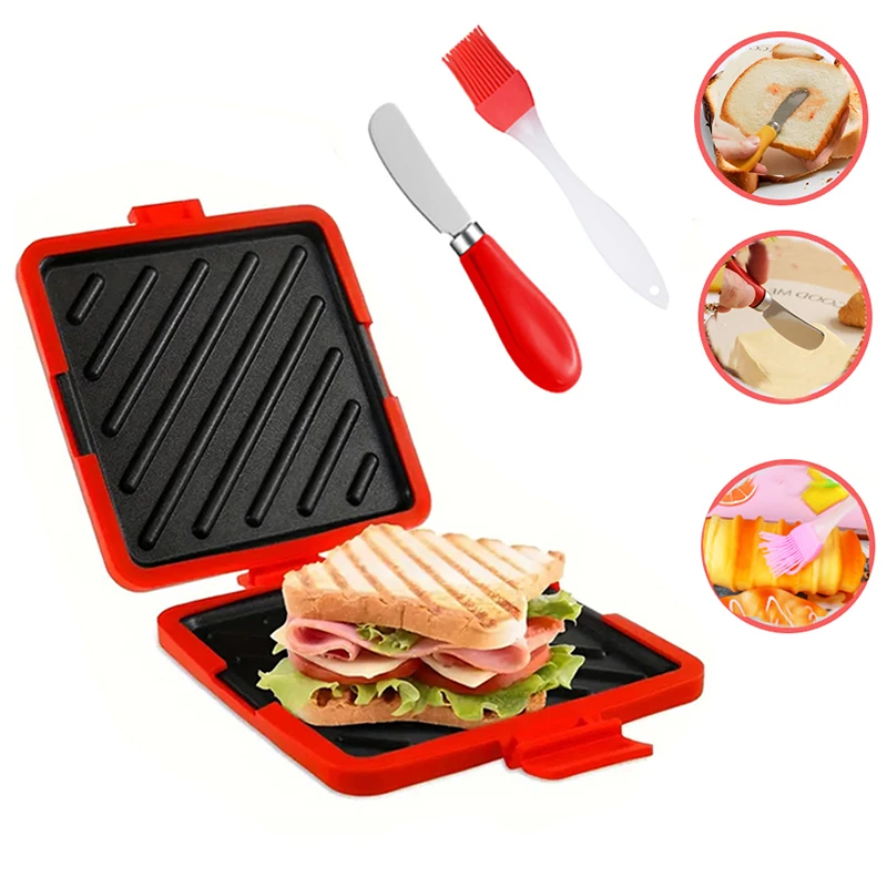 3팩 식품 등급 샌드위치 토스터, 버터 나이프 및 오일 - Toaster 리뷰 및 가격