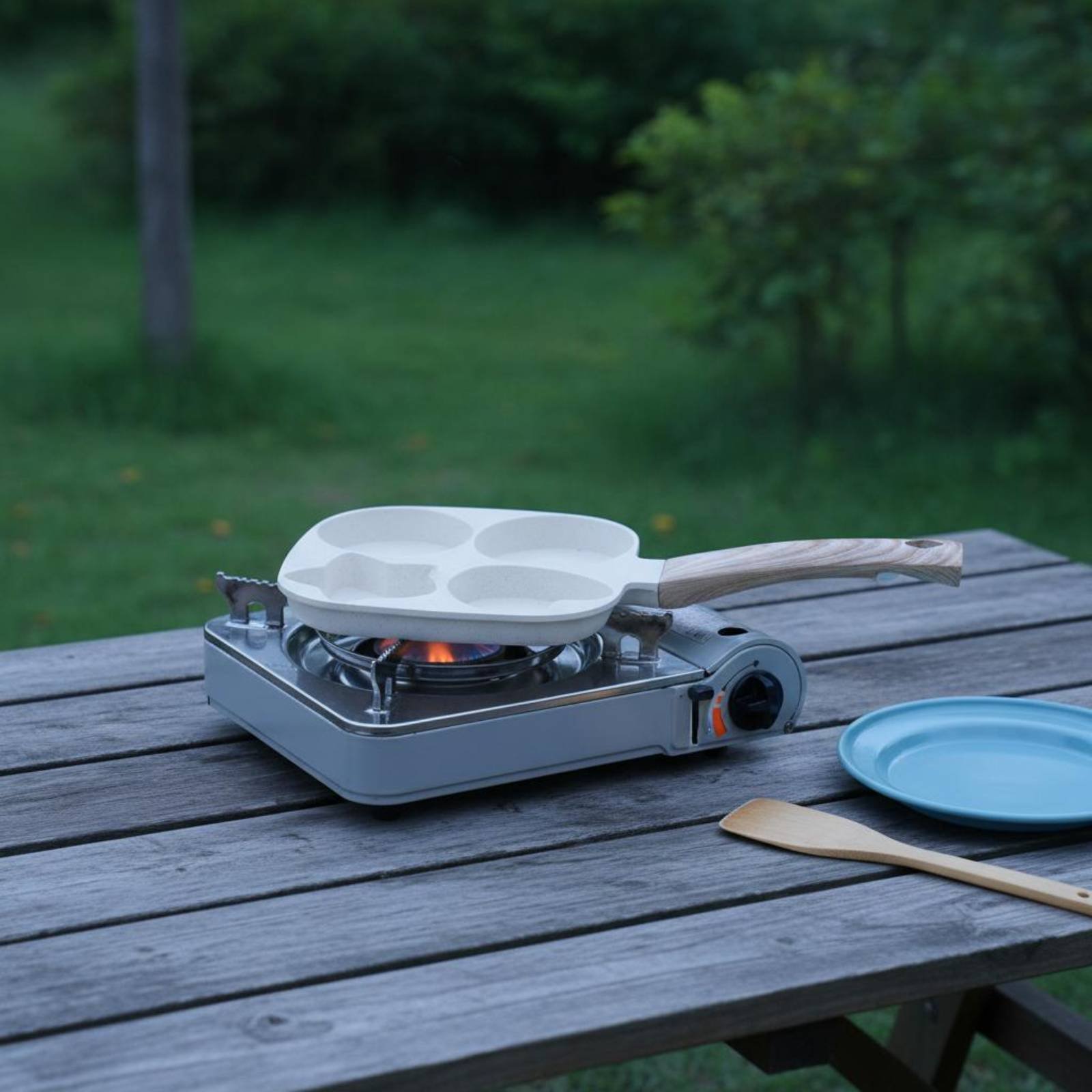 논스틱 아침식사 팬, 오래가는 4구 프라이팬, 분리형  - Induction Cooker 리뷰 및 가격