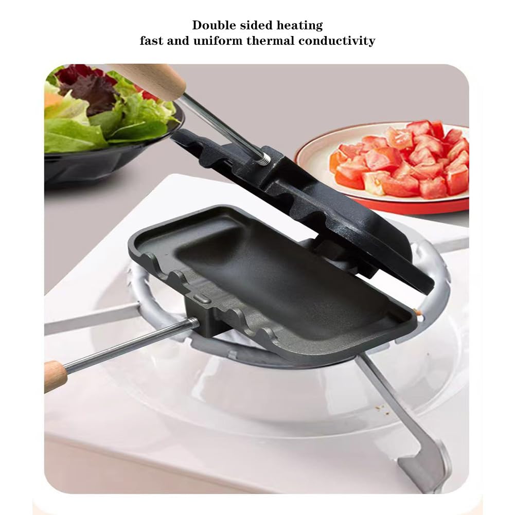 나무 손잡이가 있는 샌드위치 메이커, 휴대용 논스틱 샌 - Toaster 리뷰 및 가격