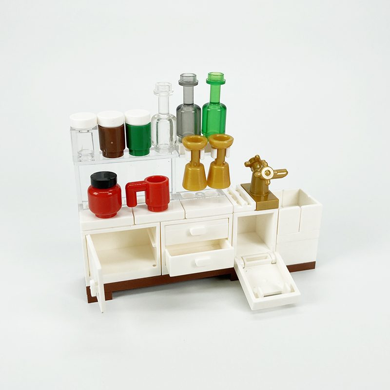 MOC 블록 창의적인 장난감 주방 가전 냉장고 캐비닛, - Kitchen Appliances Cabinet 리뷰 및 가격
