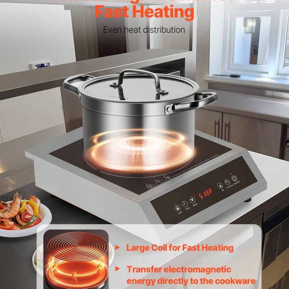 휴대용 쿡탑, 1800W 상업용 버너, 9가지 온도 설 - Induction Cooktop Portable 리뷰 및 가격
