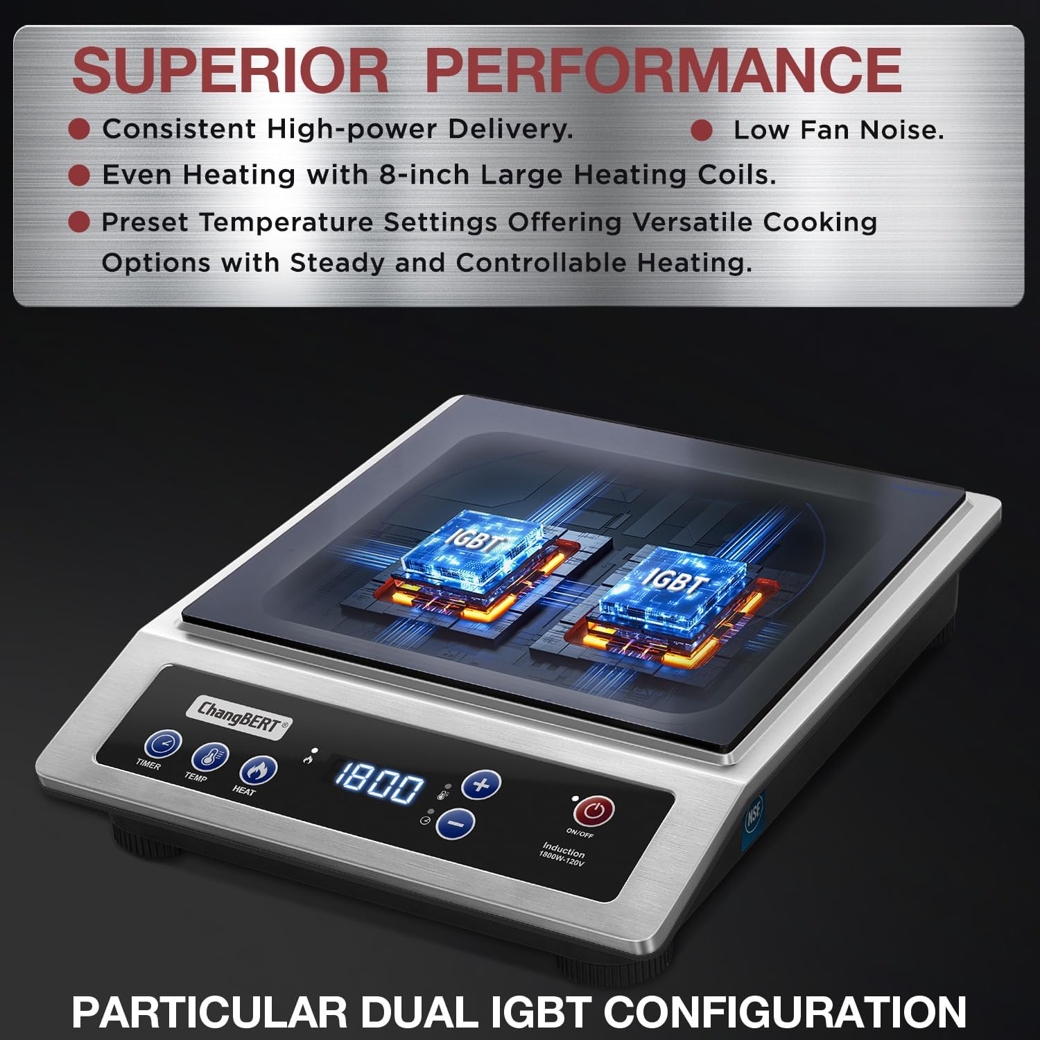 인덕션 쿡탑, 상업용 휴대용 쿠커, 대형 8인치 가열  - Induction Cooktop Portable 리뷰 및 가격
