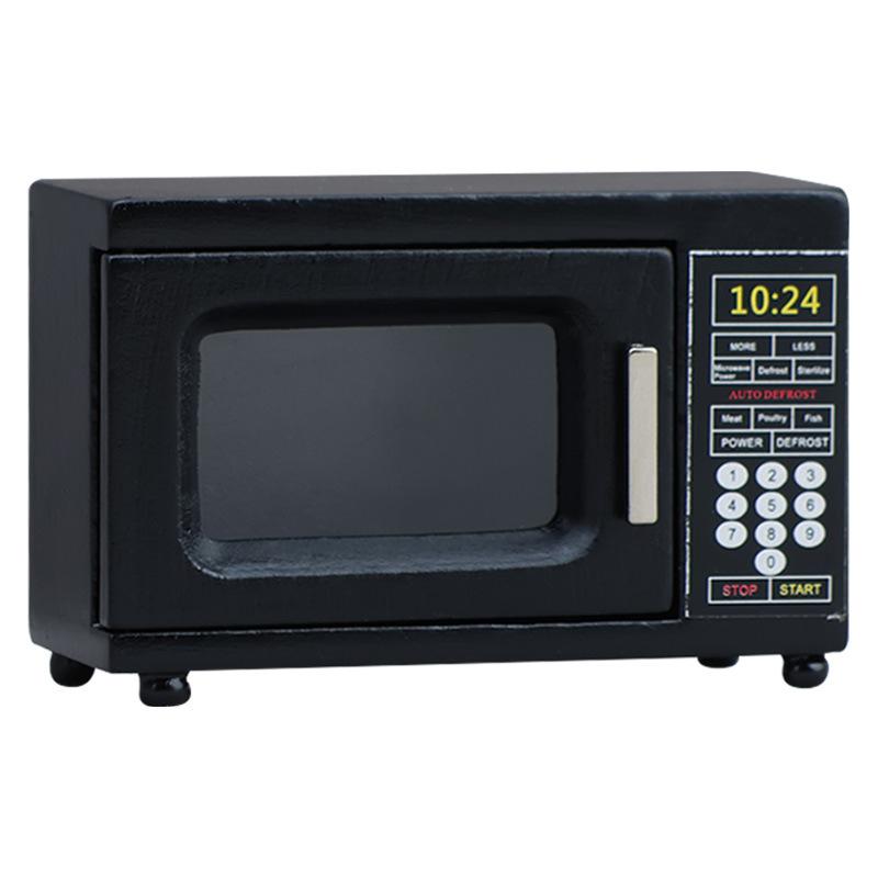 핫세일 1/12 인형의 집 액세서리 미니어처 블랙 전자 - Microwave Oven 리뷰 및 가격