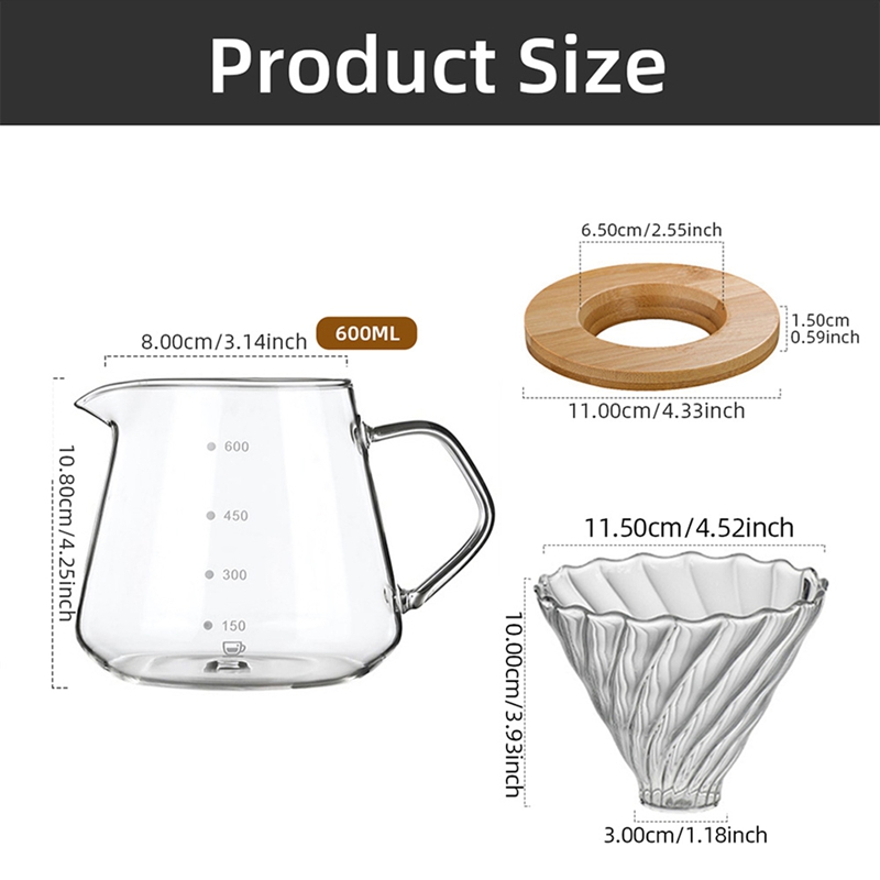 나무 스탠드가 있는 커피 필터 컵 600ml 커피 머신 - Coffee Maker 리뷰 및 가격